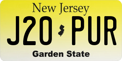 NJ license plate J20PUR