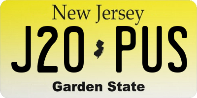 NJ license plate J20PUS