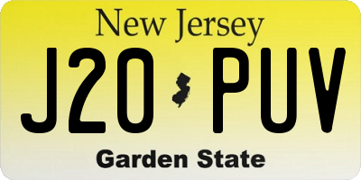 NJ license plate J20PUV