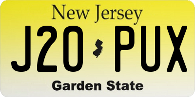 NJ license plate J20PUX