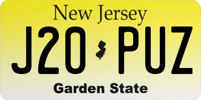 NJ license plate J20PUZ