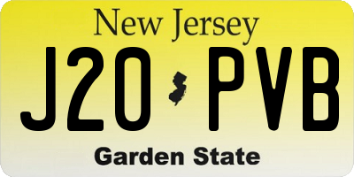NJ license plate J20PVB
