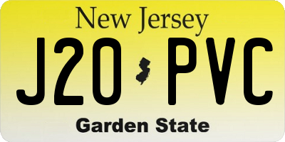 NJ license plate J20PVC