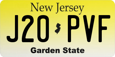 NJ license plate J20PVF