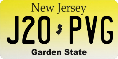 NJ license plate J20PVG