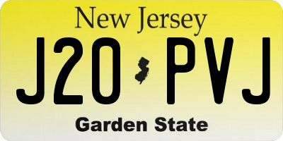 NJ license plate J20PVJ