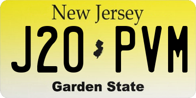 NJ license plate J20PVM