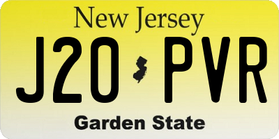 NJ license plate J20PVR