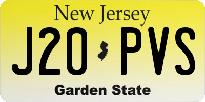 NJ license plate J20PVS
