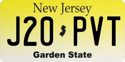 NJ license plate J20PVT