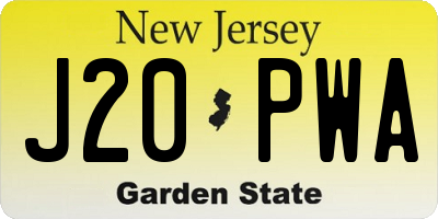 NJ license plate J20PWA