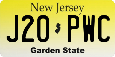 NJ license plate J20PWC