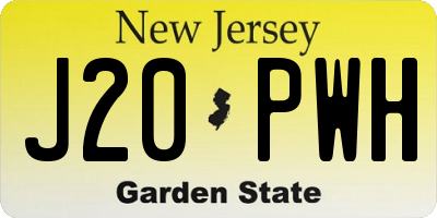 NJ license plate J20PWH