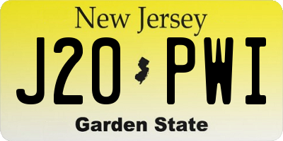 NJ license plate J20PWI