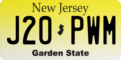 NJ license plate J20PWM