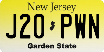 NJ license plate J20PWN