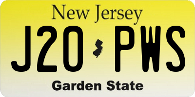 NJ license plate J20PWS