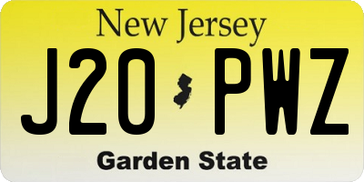 NJ license plate J20PWZ