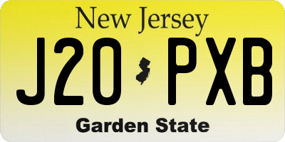 NJ license plate J20PXB