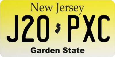 NJ license plate J20PXC