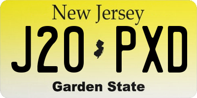 NJ license plate J20PXD