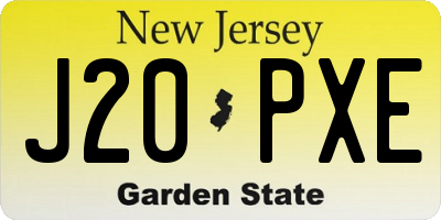 NJ license plate J20PXE