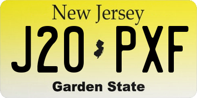 NJ license plate J20PXF