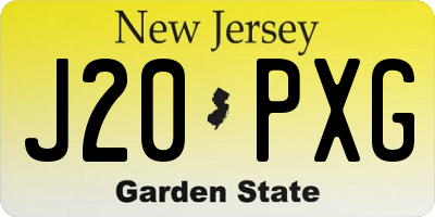 NJ license plate J20PXG