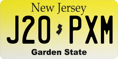 NJ license plate J20PXM