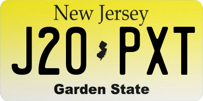 NJ license plate J20PXT