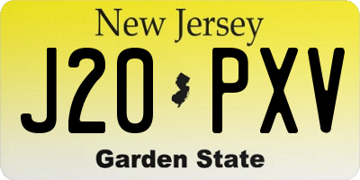 NJ license plate J20PXV