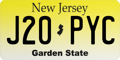 NJ license plate J20PYC