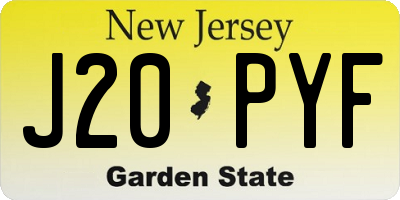 NJ license plate J20PYF