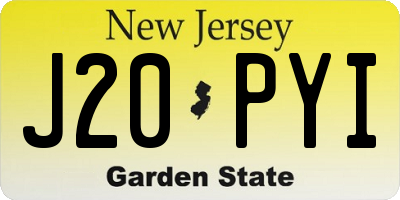 NJ license plate J20PYI