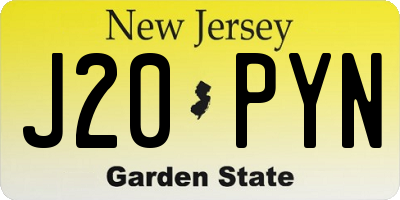 NJ license plate J20PYN