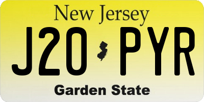 NJ license plate J20PYR