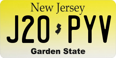 NJ license plate J20PYV