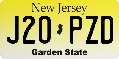 NJ license plate J20PZD