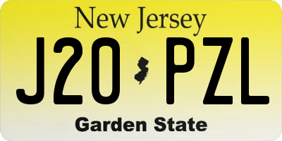 NJ license plate J20PZL