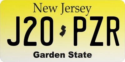 NJ license plate J20PZR