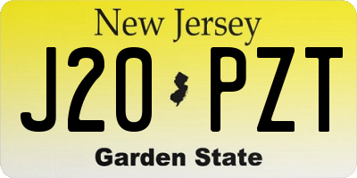 NJ license plate J20PZT