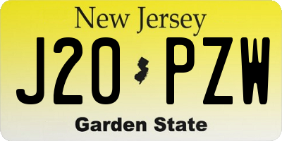 NJ license plate J20PZW