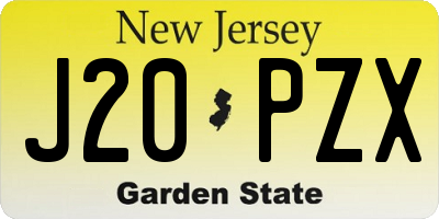 NJ license plate J20PZX