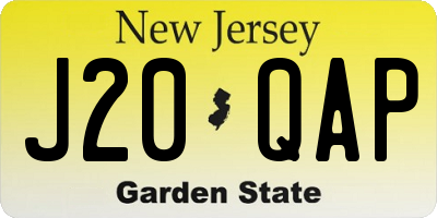 NJ license plate J20QAP