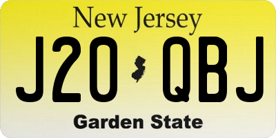 NJ license plate J20QBJ