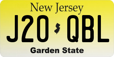 NJ license plate J20QBL