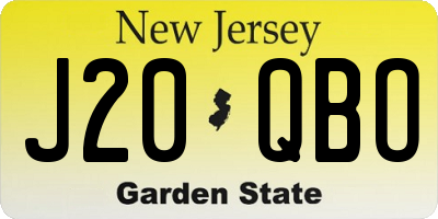 NJ license plate J20QBO