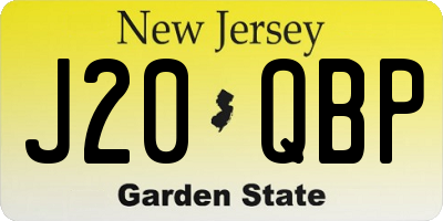 NJ license plate J20QBP
