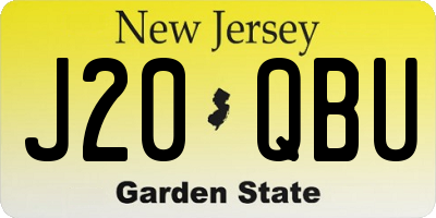 NJ license plate J20QBU