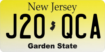 NJ license plate J20QCA